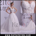 Ball Gown One Shoulder Long Train Tulle Real Photos Wedding Dress 2014